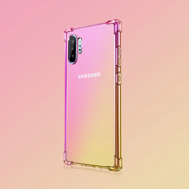 5 Градиент защитный силиконовый чехол для samsung Galaxy Note 10 9 8 S8 S9 S10 плюс S7 край A80 A70 A60 A50 A40 A30 A20 A10E корпус телефона - Цвет: 5