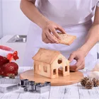 Набор насадок для печенья 3D, Рождественский пряничный домик, форма для выпечки, кухонный инструмент для украшения торта