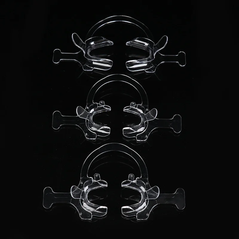 

20pcs Dental Plastic Mouth Opener Transparent Cheek Retractor with Handle C shape Cheek Lip Retractor