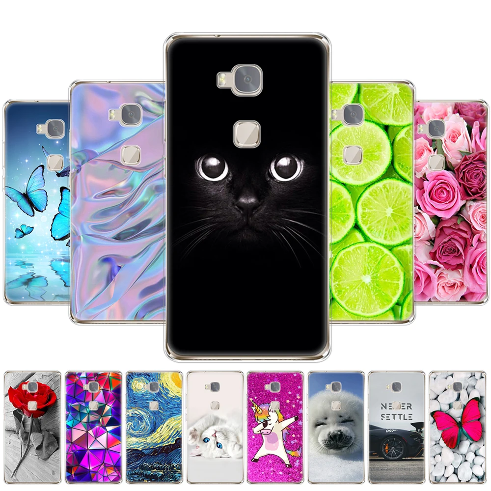 Чехол для телефона huawei honor 5X мягкий силиконовый чехол-накладка из ТПУ 360 полная