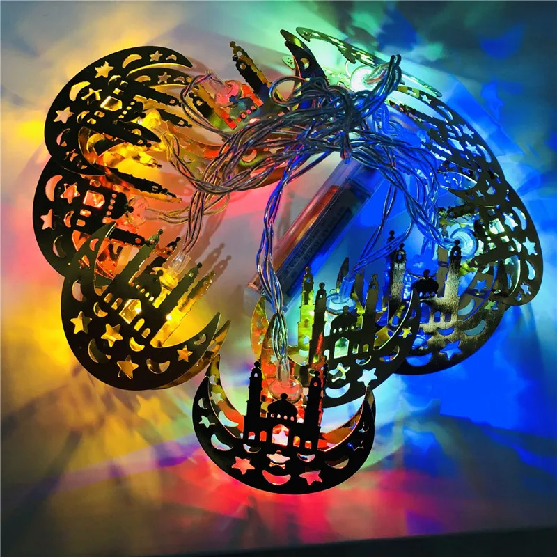 1 5 м 10Led ИД Мубарак Луна Звезды дворца гирлянды светодиодные светильник исламский