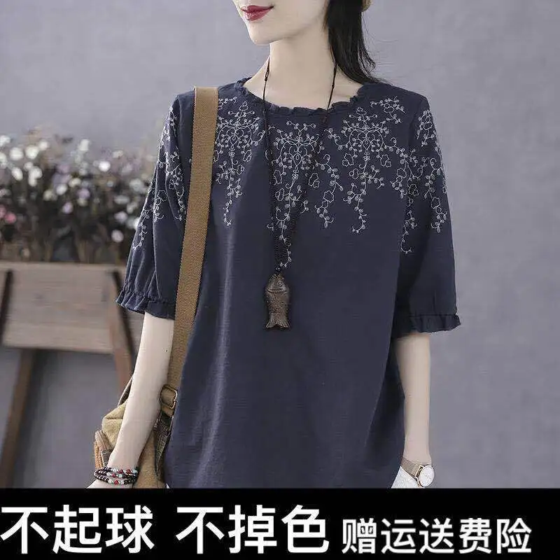 Хлопковое винтажное платье большого размера с цветочным принтом летняя тонкая