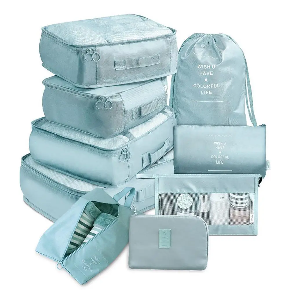 

9pcs Set Large Travel Bag Organizer Travel Set For Traveling Suitcases Luggage Accessories Kit Packing Cube Travel Organize