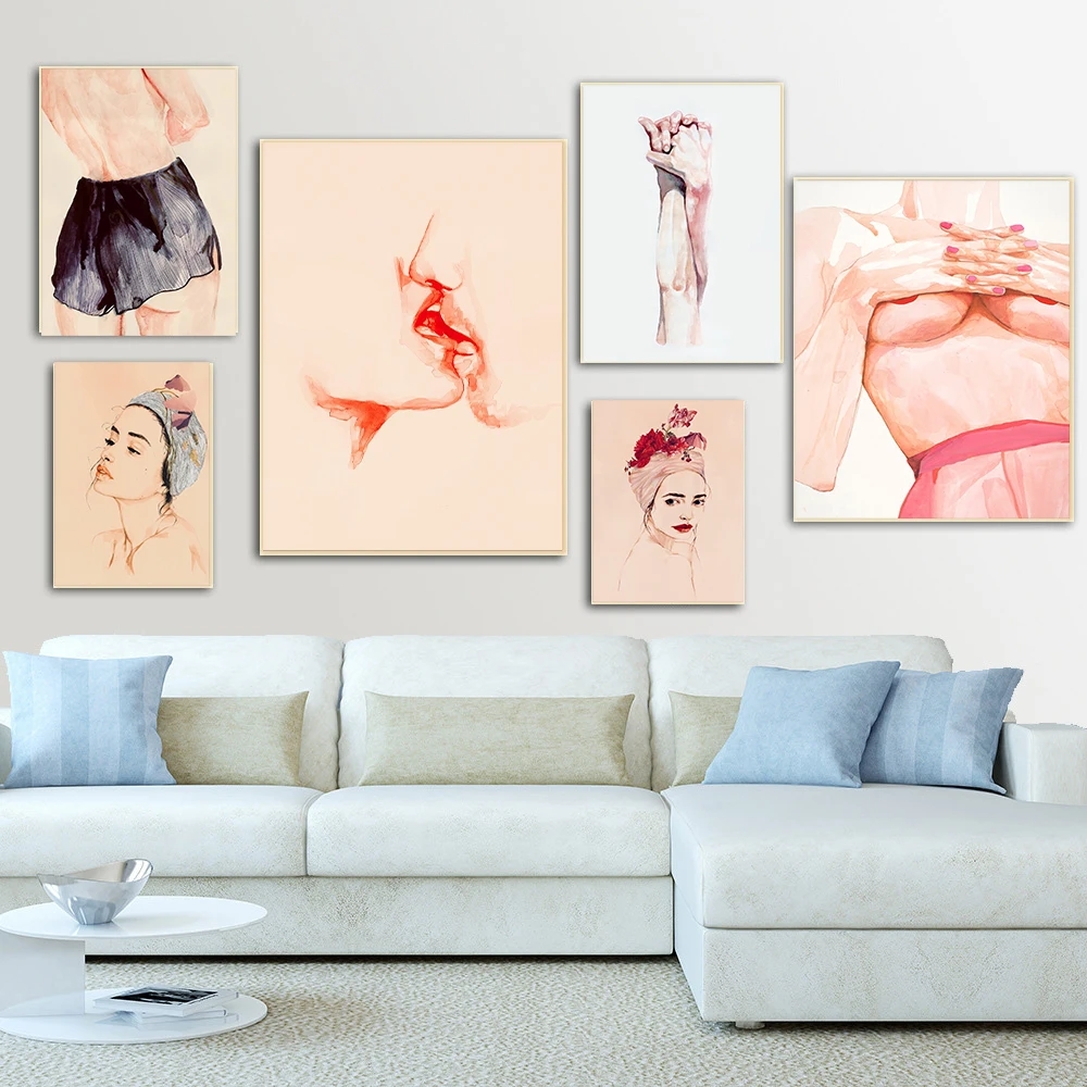 

Minimalist Abstraction Naked Woman Wall Art Canvas Painting Nordic Posters and Prints Wall Pictures for Living Home Decoration