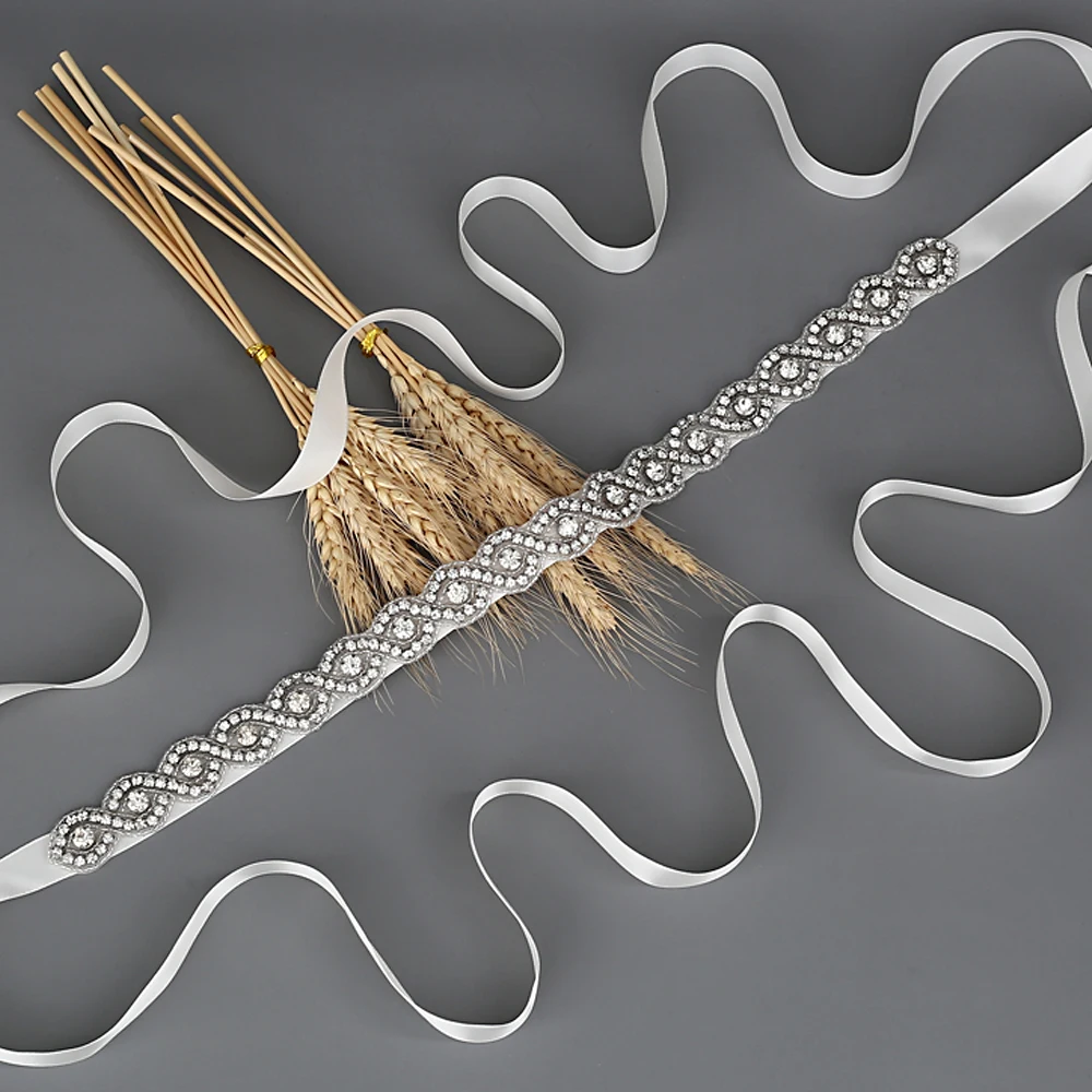 

S28 Rhinestones Belt Wedding Dresses Belt Women's belt Bridal's Accessories Belts for Women Belt with Ribbon Crystal Belts