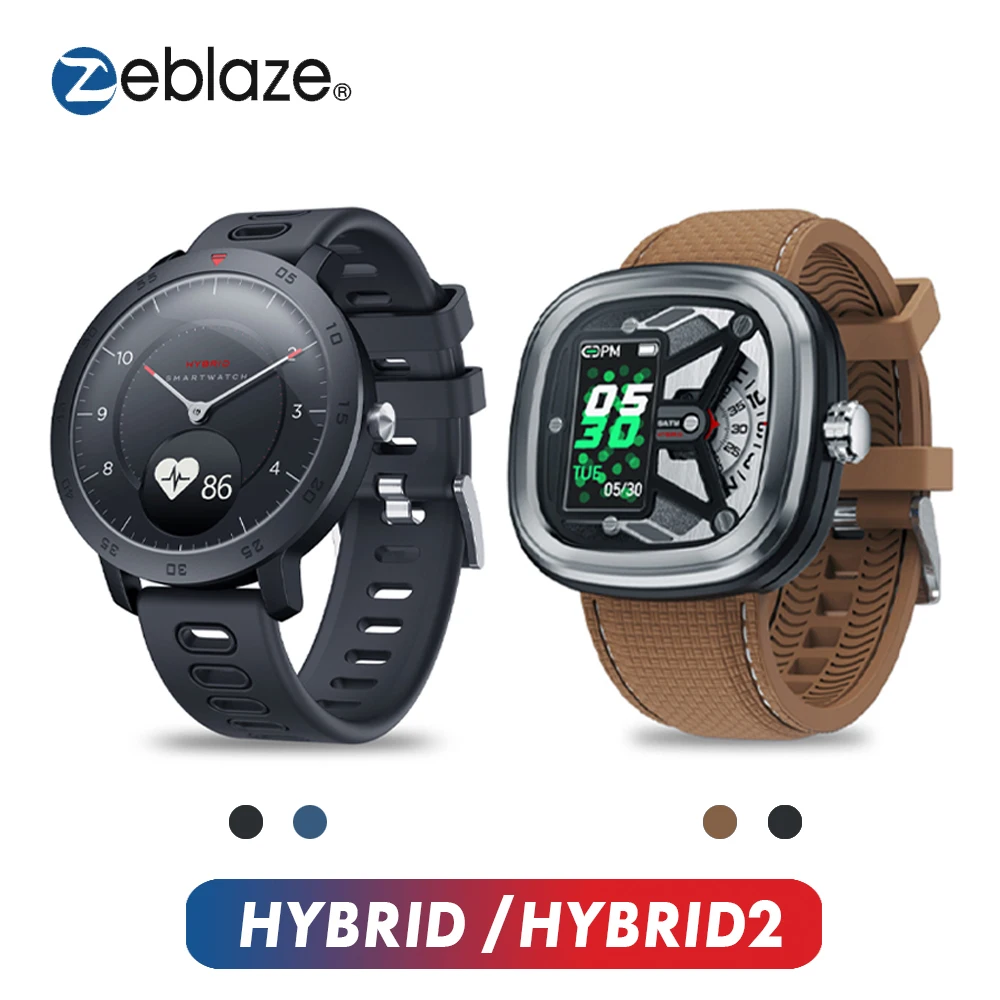 Смарт часы Zeblaze HYBRID 2 с пульсометром отслеживанием артериального давления и сна