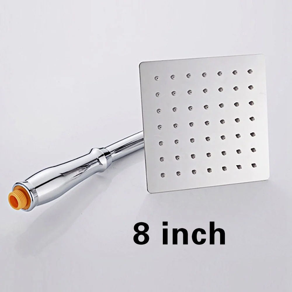 

6 and 8 inch shower head stainless steel shower head water saving bathroom rain spa square handheld shower head