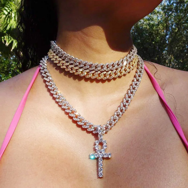 2021 новинка для возраста от 9 мм Льдом Bling Cz Майами кубинской цепочка Two Tone с белого