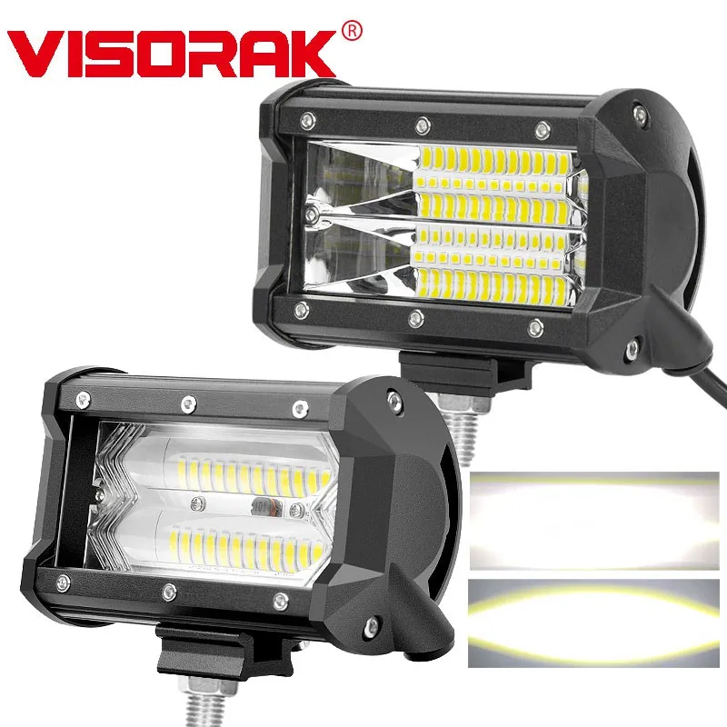 Светодиодный прожектор VISORAK для внедорожников 5 дюймов 72 Вт 4x4 4WD ATV SUV UTV рабочий