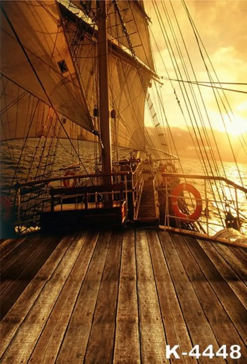 

Фон с изображением пиратского корабля для фотосъемки детей Пираты Карибского моря фон для фотосъемки деревянный фон для фотосъемки Фотост...