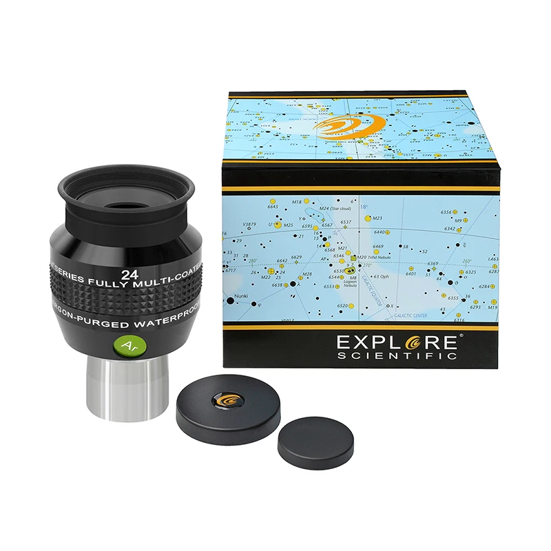 Explore Scientific(EMD) покрытий окуляр микроскопа 68 градусов Водонепроницаемый 1,25 дюймов 24 мм аргон продуваемый