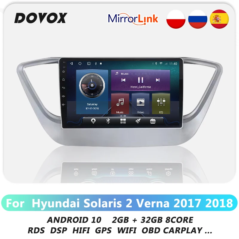 

DOVOX TS10 For Hyundai Solaris 2 2017 - 2018 Car Radio Multimedia Video Player Navigation GPS Android No 2din 2 din dvd 2 Din