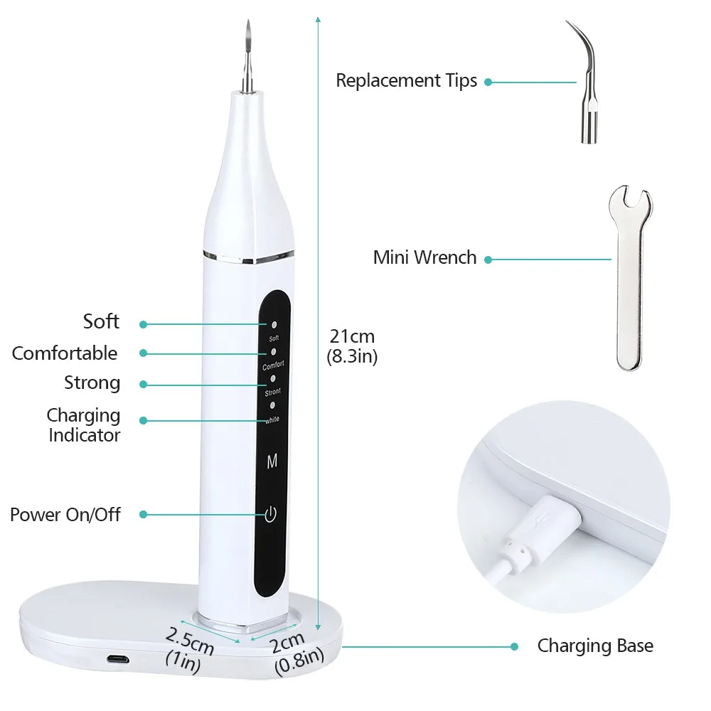 

4 Modes Ultrasonic Electric Dental Scaler Portable Whitening Tooth Calculus Remover Oral Hygiene Smoke Stains Tartar Cleaner
