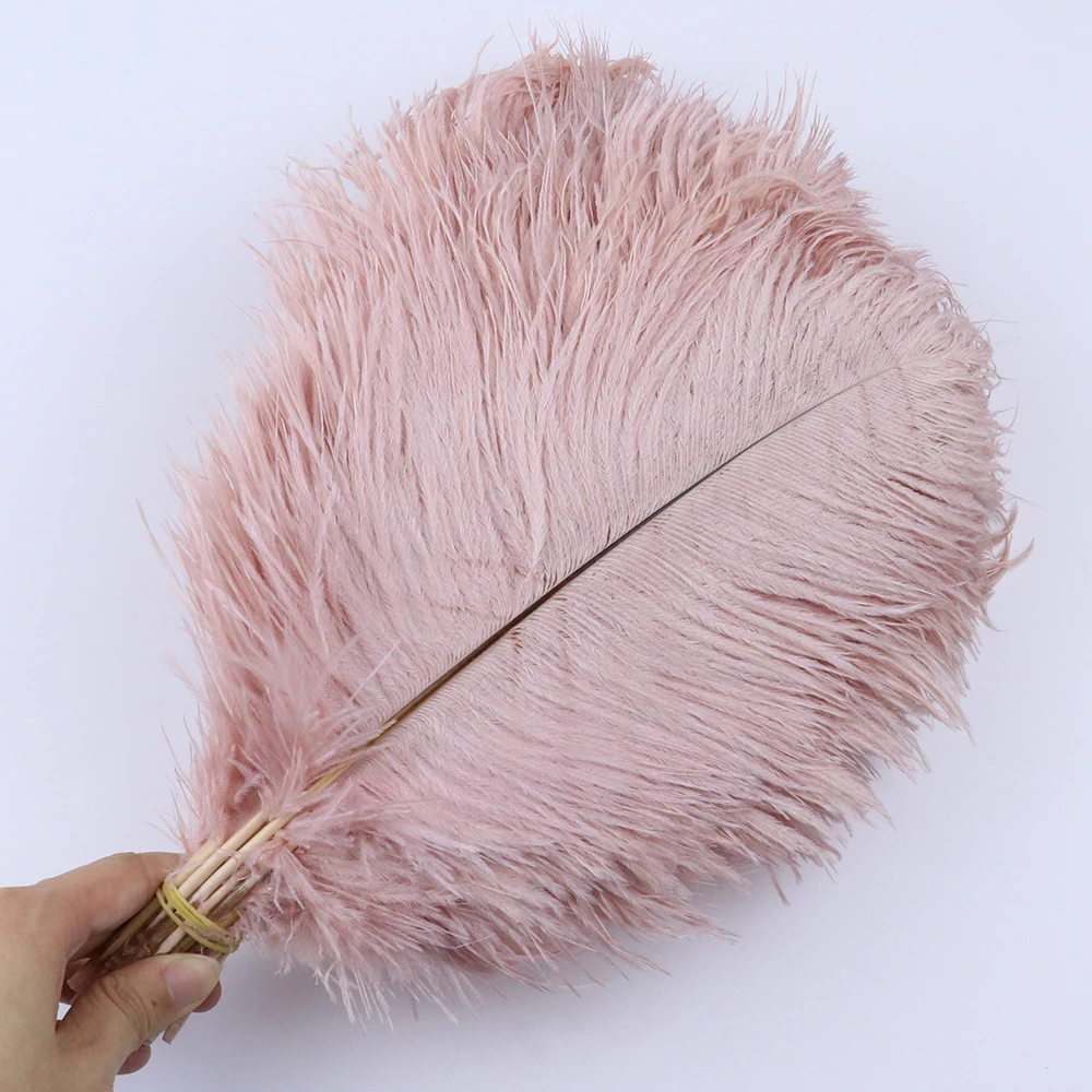 

10/100pcs Large Leather Pink Ostrich Feathers for Crafts Wedding Decoration 30-35cm Long Natural Plumes Wholesale