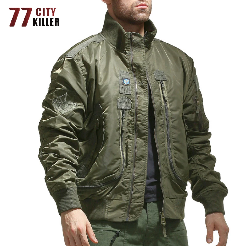 

77City Killer Bomber Jacket Men Military Army Air Force Flight Jackets Men Baseball Tactical Uniform Windbreaker Chaqueta Hombre