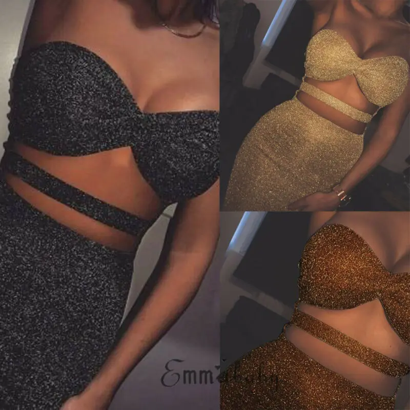 Сексуальное женское платье без рукавов бретелек блестящее облегающее яркое с