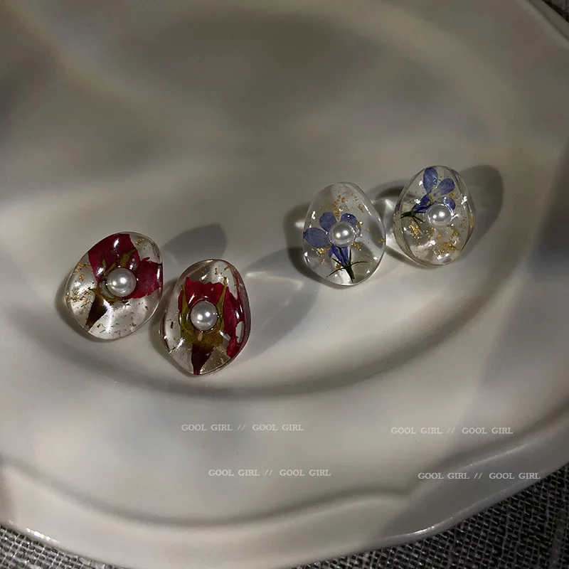 

925 silver needle Pearl Flower Earrings simple temperament sweet Earrings fashion personality Earrings women