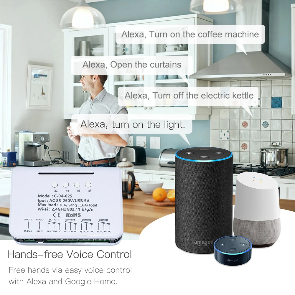 4CH Ewelink Wi-Fi смарт-переключатель реле DC 85-250 В RF433 пульты DIY беспроводной модуль