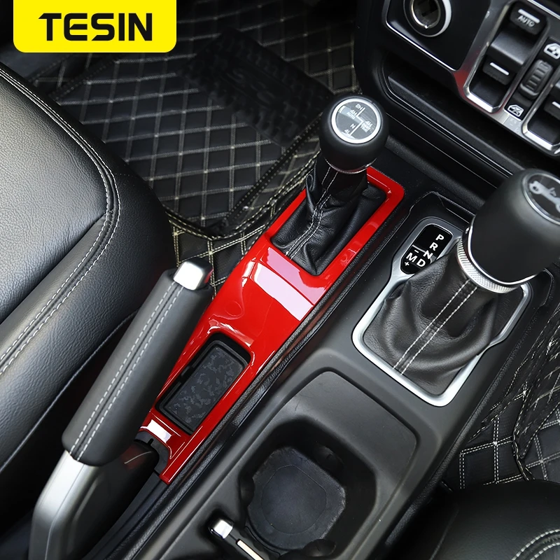 

TESIN ABS Car 4WD Gear Shift Panel Decoration Cover Stickers for Jeep Wrangler JL 2018+ Accessories for Jeep Gladiator JT 2018+