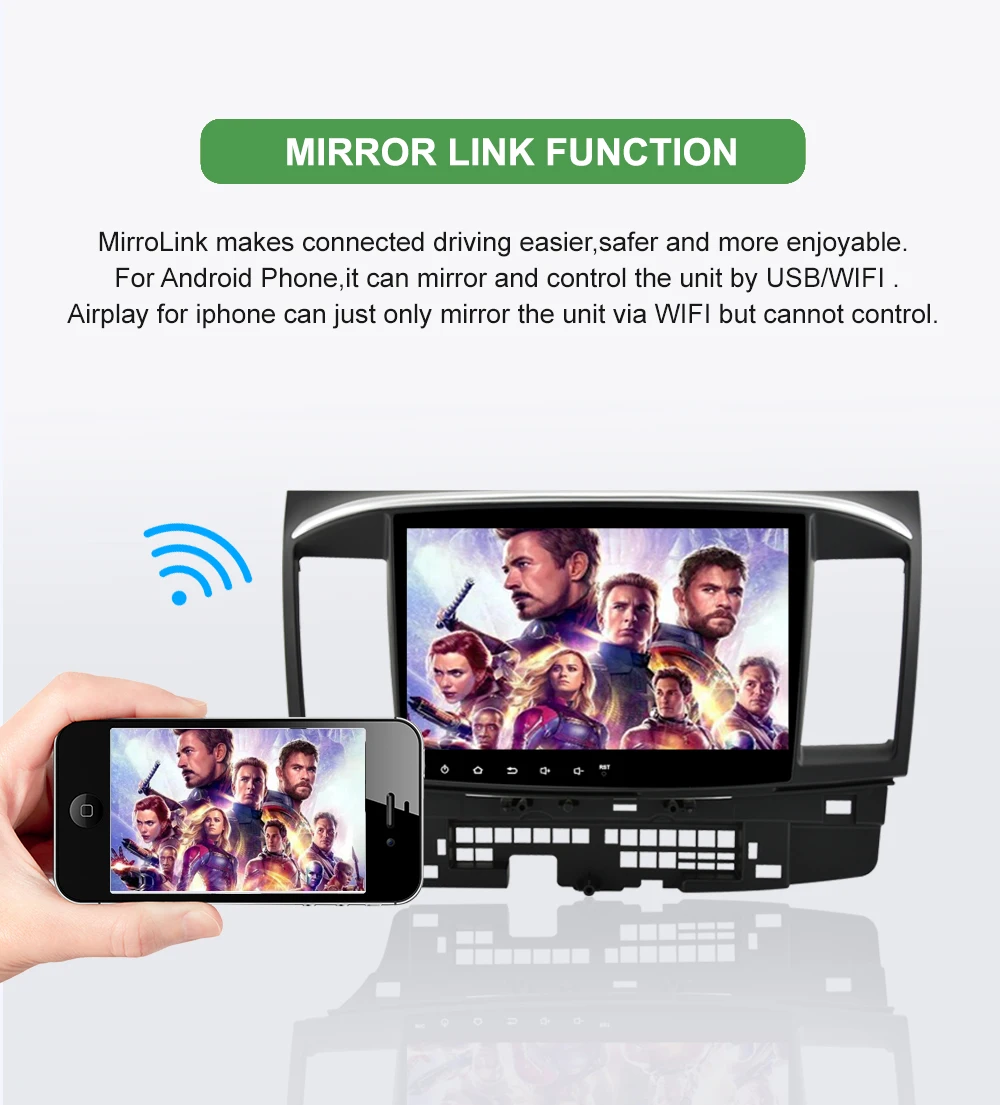 Bonroad Android 9,0 ram 2G автомобильный мультимедийный плеер для Mitsubishi Lancer 2010- радио gps навигация видео аудио плеер