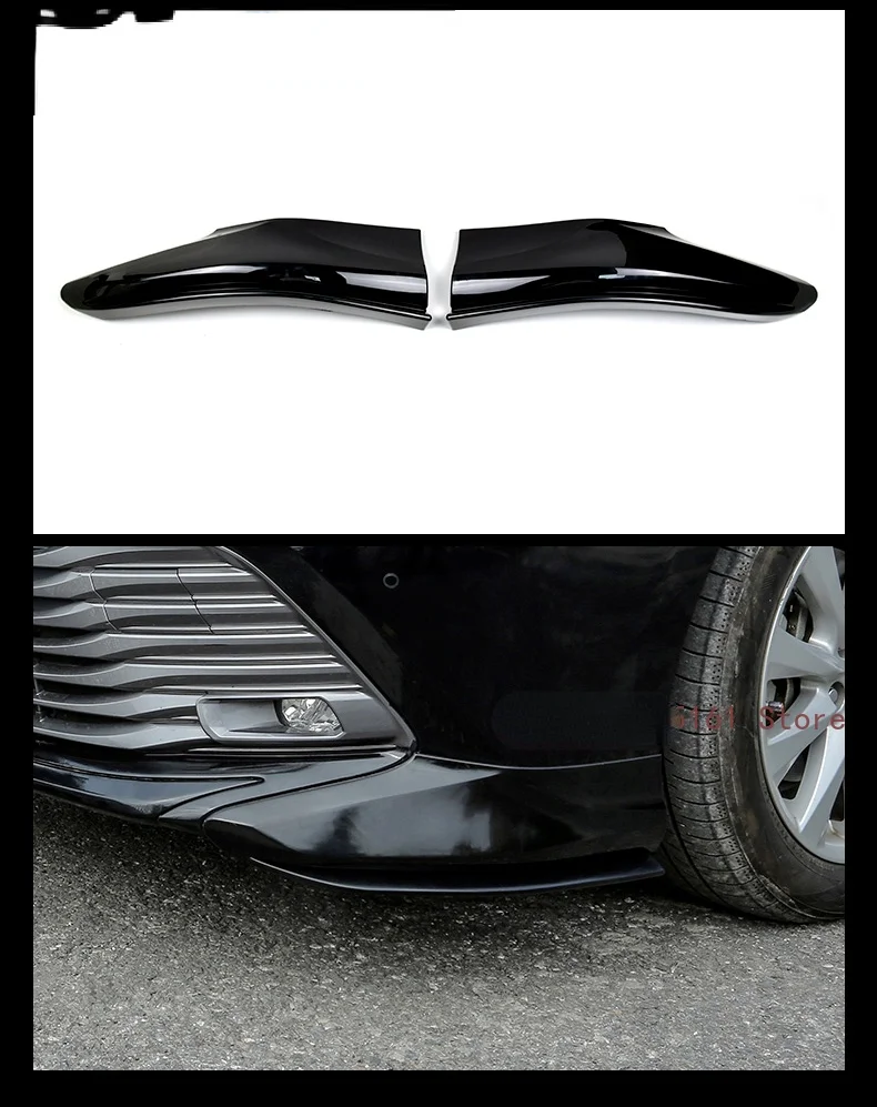 

Car front side Bumper corner protection trim frame sticker anti-rub cover 2pcs for Toyota Camry 2018 2019 accessories