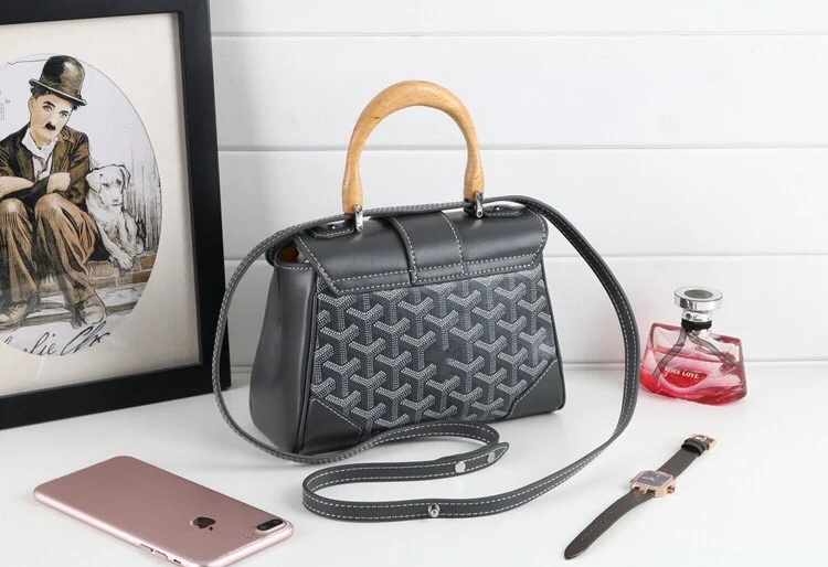 

New luxury wooden portable with slung belt portable dual-purpose handbag leather high quality