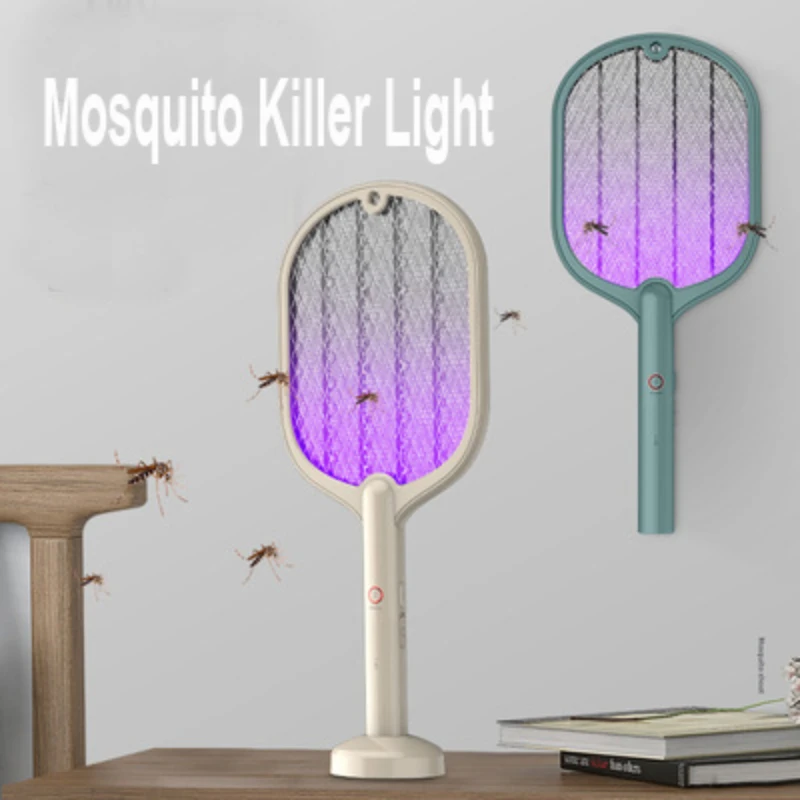 

3 IN 1 LED Mosquito Killer Lamp 3000V Electric Bug Zapper Insect Killer USB Rechargeable Fly Swatter Trap Anti Mosquito Flies
