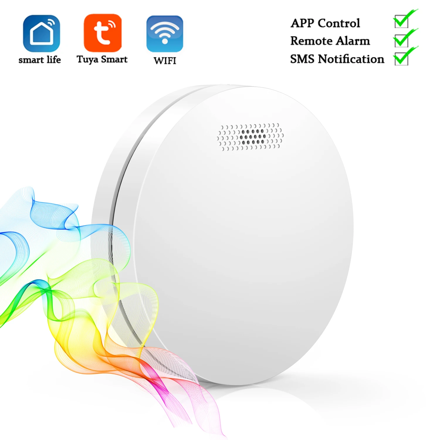 Tuya Smart Life APP Управление домашняя пожарная сигнализация с ультра тонкий WI FI