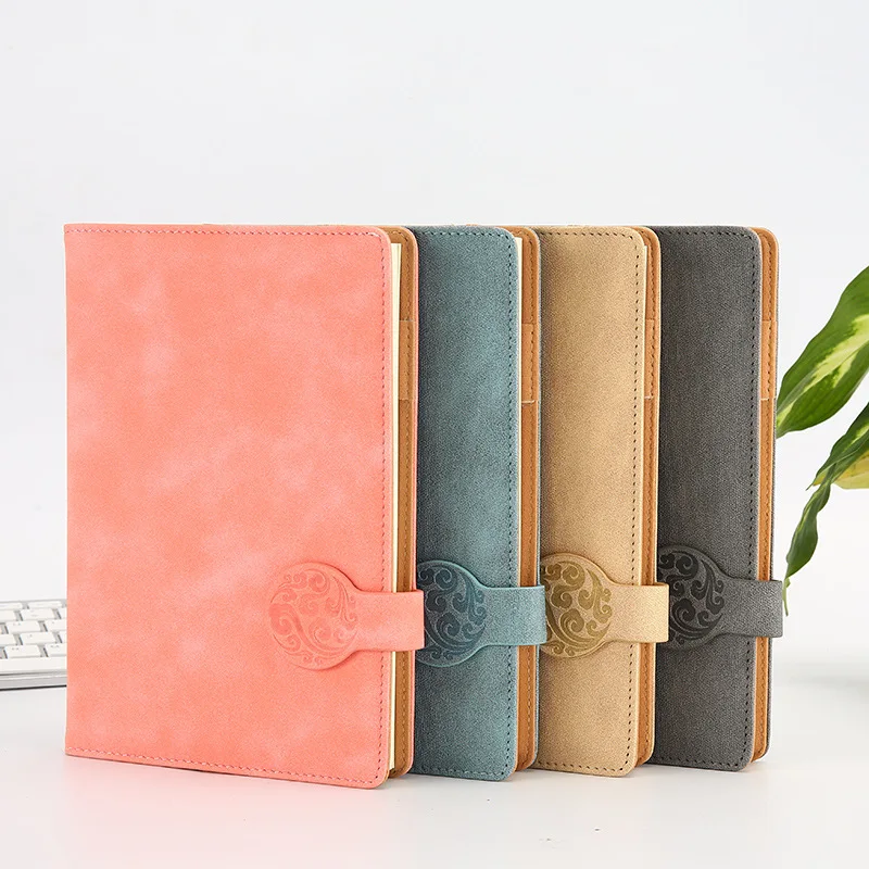 А5 льняная Кожаная Обложка с магнитной пряжкой кавайный блокнот 2020 для