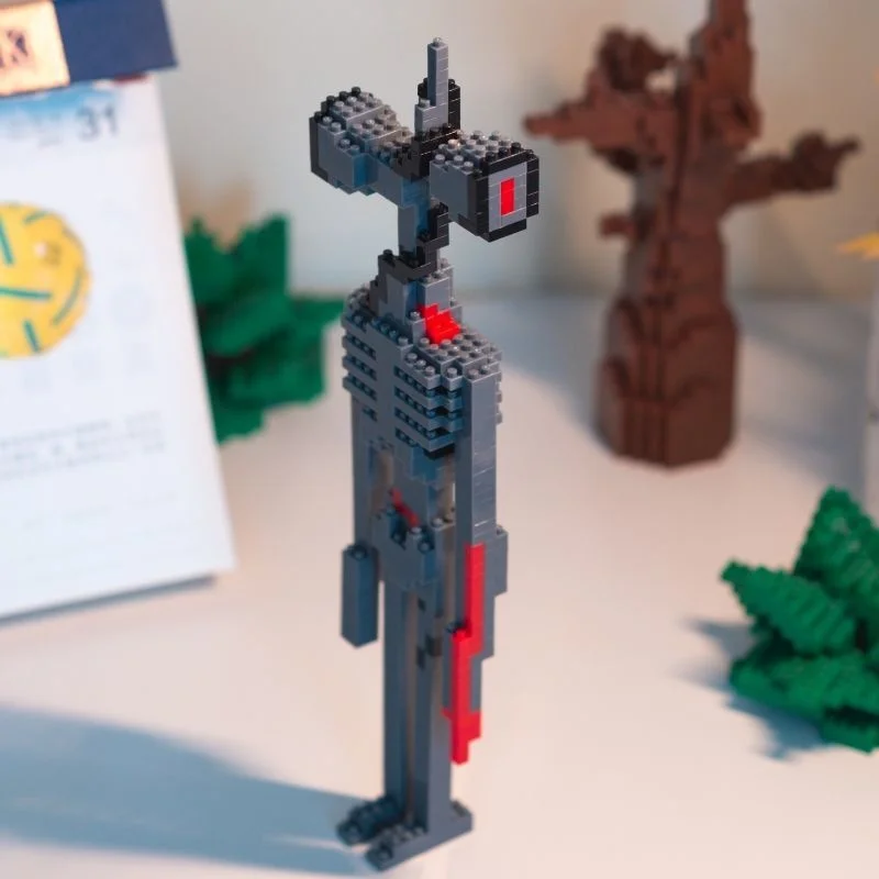 Bloques de cabeza de sirena de Anime, juguetes de modelo de Horror, bloques de cabeza de l&aacute;mpara de calle, bloques educativos, figura de acci&oacute;n Scp, regalo coleccionable para ni&ntilde;os-3