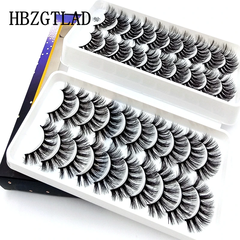 HBZGTLAD 5/20 пар 3D 100% накладные ресницы из норки натуральные/толстые длинные Wispy