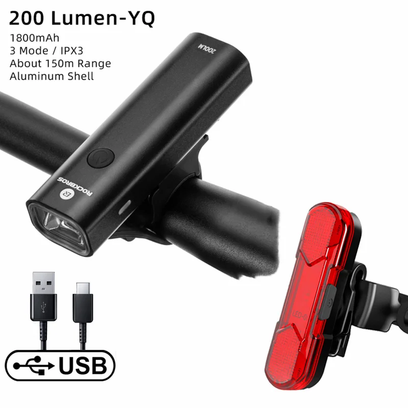 

Велосипесветильник передний светодиодный фонасветильник с зарядкой от USB, 1800 мАч