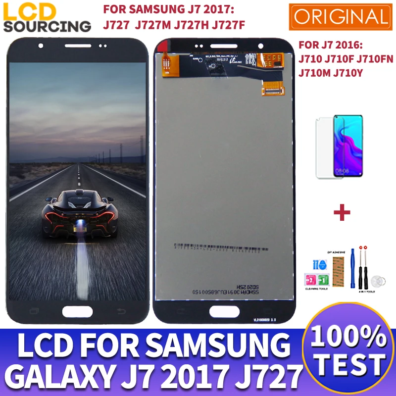 

AMOLED для Samsung Galaxy J7 2017 LCD J727 J727V дисплей сенсорный экран дигитайзер сборка для Samsung J7 2016 J710 J710F Замена