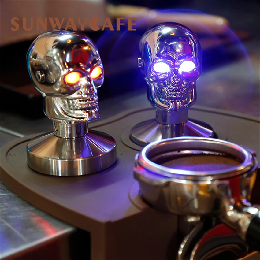 Темпер для кофе в виде черепа эспрессо 58 мм с плоским основанием из нержавеющей