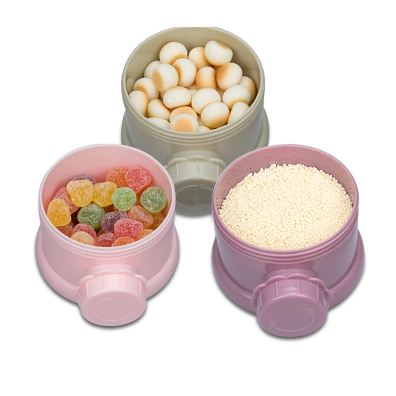 3Layer Easy Style Portable Baby Food Storage Box Toddle Kid Formula Baby Milk Container Essential Cereal Cartoon Milk Powder Box