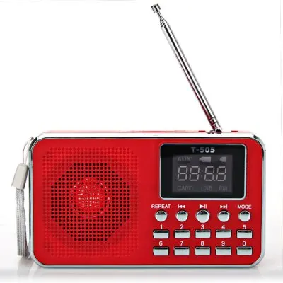 

EONKO T-505 FM радио с TF USB AUX фонарик перезаряжаемая батарея