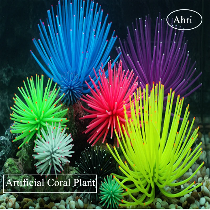 Artificial Jellyfish False Sea Urchin Coral Algae Plants Underwater Landscape Aquarium Fish Tank Ornaments Decoration Supplies