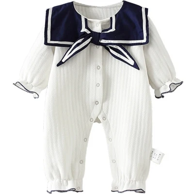 

Autumn Winter Baby Girls Clothes England Style Baby Infant Rompers Princess Girls Jumpsuits Warm Kids Clothes with Big Bow 3-18M