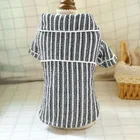 Одежда для домашних животных, полосатая пижама из хлопка и льна, одежда для собак и кошек, одежда для маленьких собак, кошек, щенков, костюм для мопса, куртка Чихуахуа, Тедди