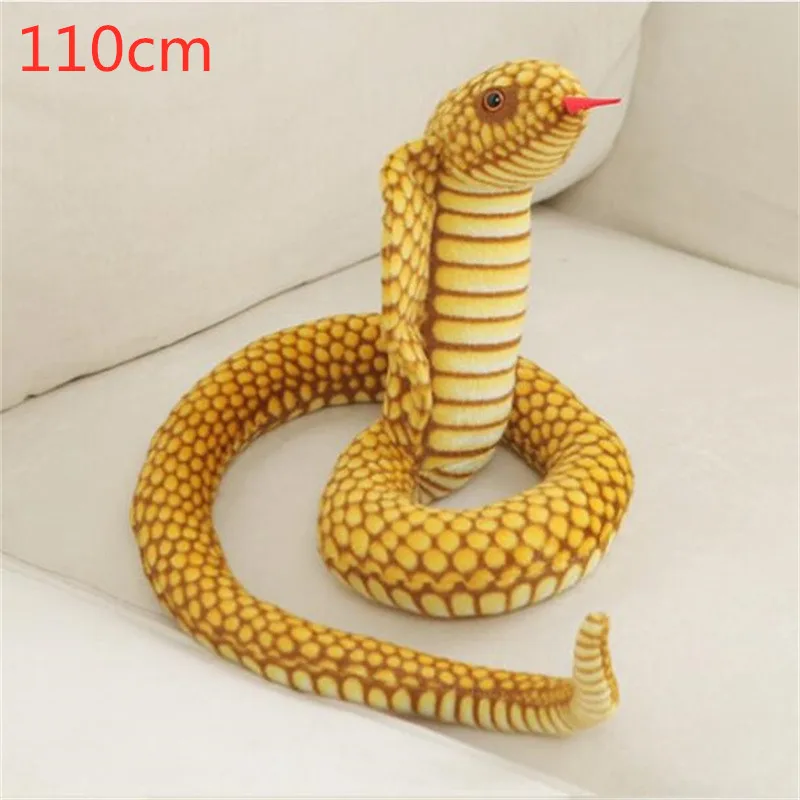 

1PCS Simulation Cobra And Python Snake Plush Toys Dolls Soft Animal Stuffed Toy For Kids Children Funny Birthday Christmas Gift