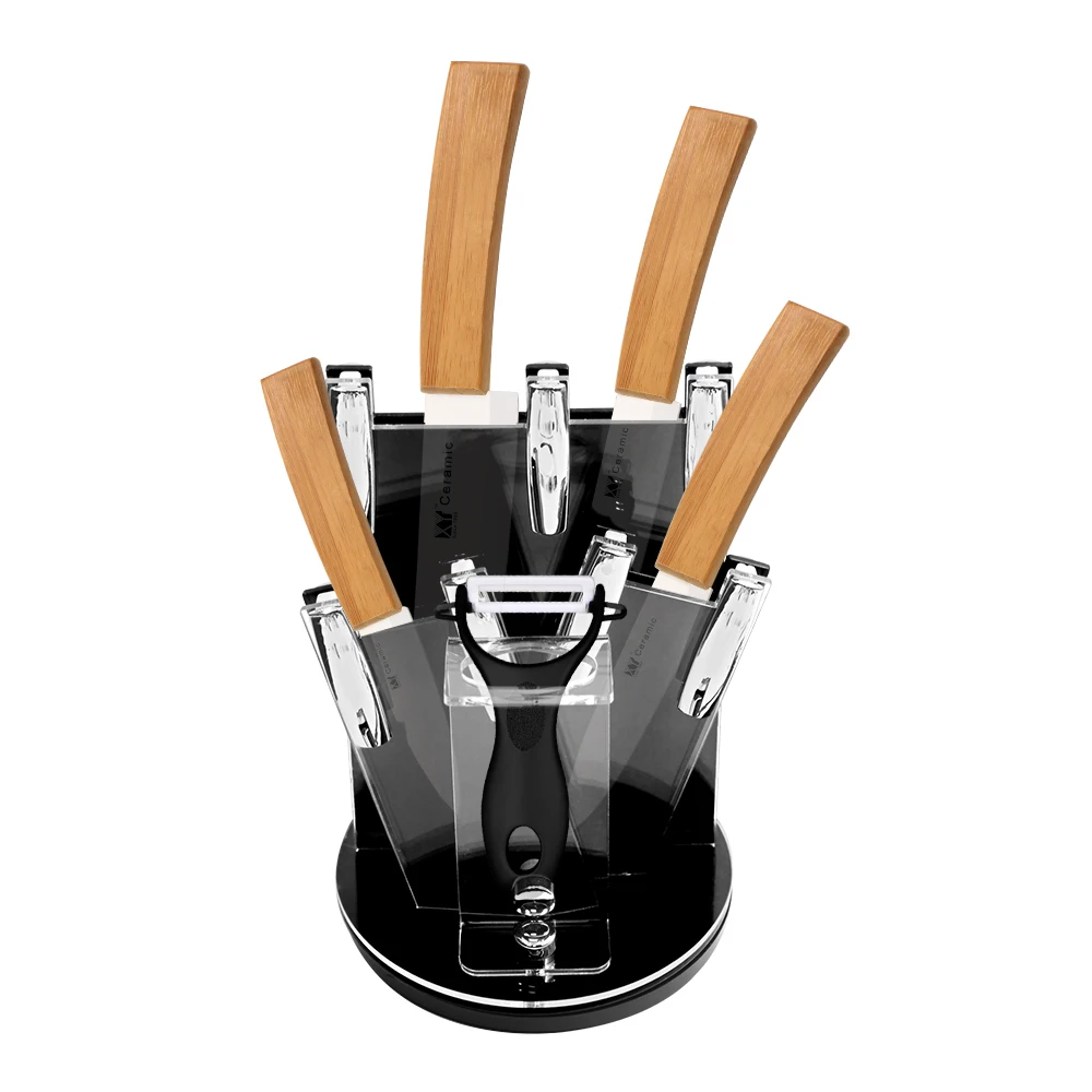 Набор керамических ножей XYj из бамбука инструменты для приготовления пищи острые