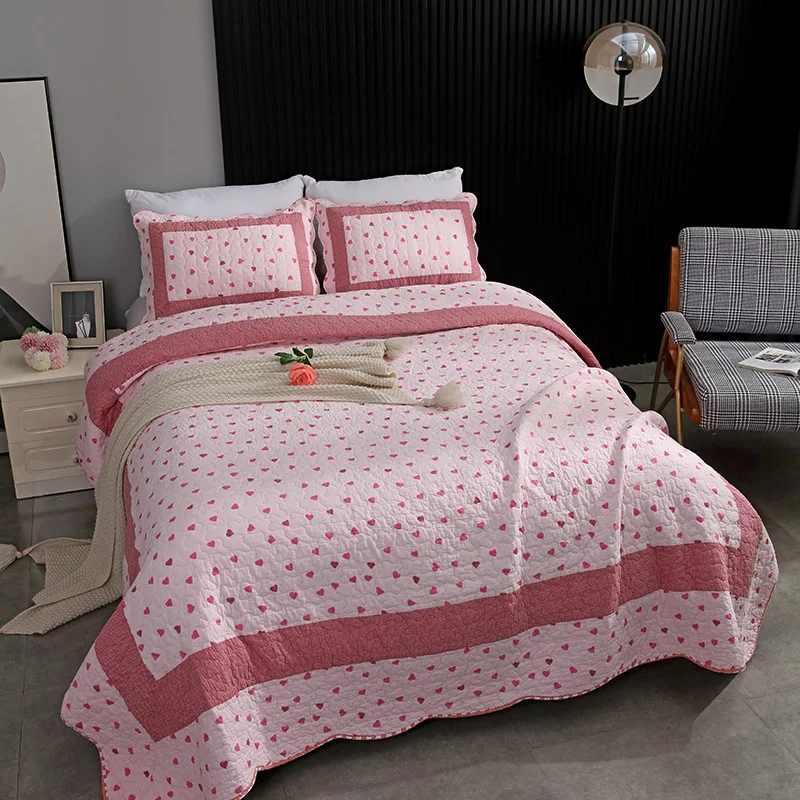 

Комплект мягкого постельного белья из 3 предметов, хлопковое лоскутное одеяло, покрывало для кровати, Королевский размер