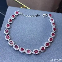 kjjeaxcmy fine jewelry 925 sterling silver inlaid natural ruby bracelet delicate female classic gemstone bracelet support test