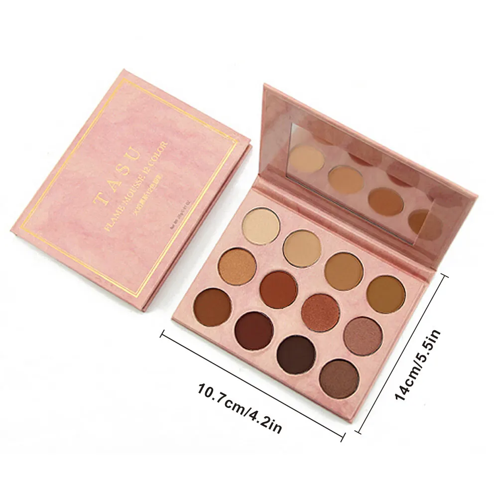 New Flame Mousse 12 Colors Eyeshadow Palette Matte Pearlescent Warm Orange Light Eye Shadow Kit Cosmetics |