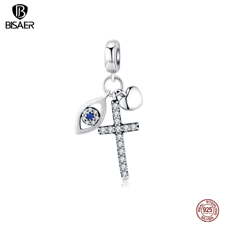 BISAER 925 Sterling Silver Charms - Heart, Star, Princess Crown, Bowknot, Dream Catcher Beads for Jewelry Making image 4