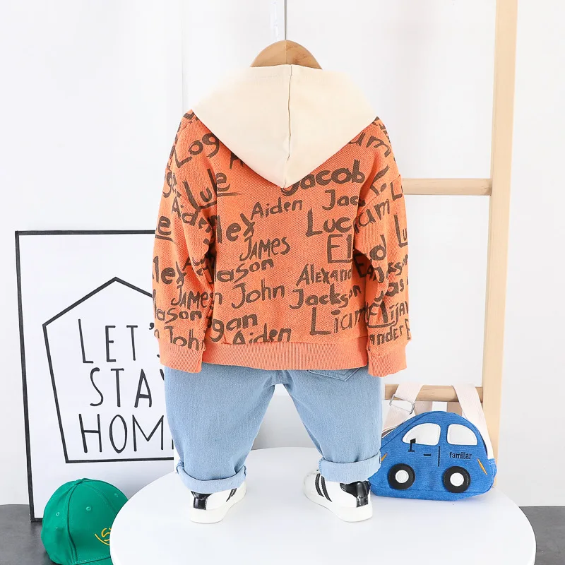 

Children Clothing 2021 Autumn Baby Boys Clothes Letter Hooded Top+Jeans Casual Tracksuit Suits Toddler Girls Sets 1 2 3 4 Years