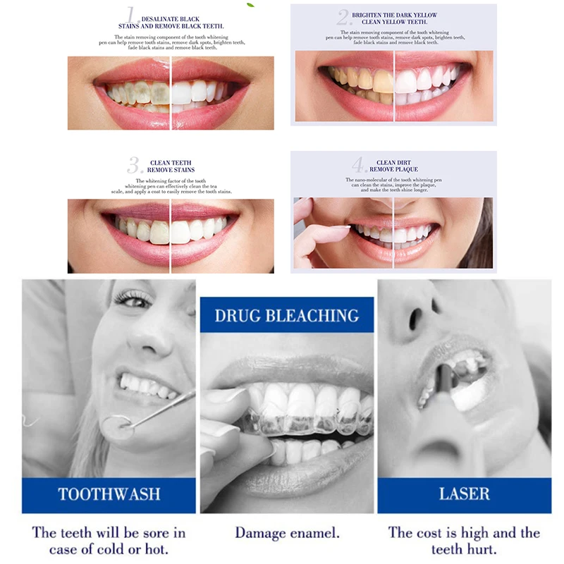 

Teeth Whitening Pen Cleaning Serum Remove Plaque Stains Dental Tools Whiten Teeth Oral Hygiene Tooth Whitening Pen 1Pcs