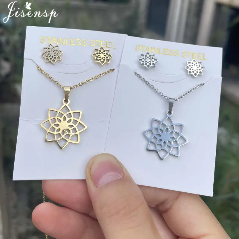 Женский ювелирный комплект из колье и серёг нержавеющей стали - купить по