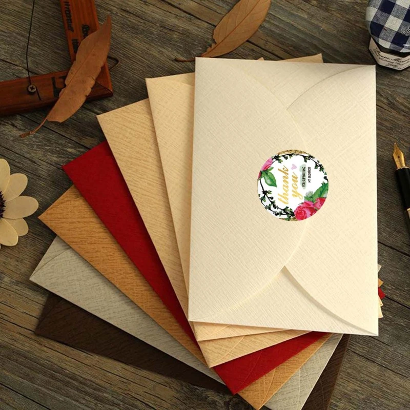 

500Pcs/Roll 8 Styles Round Floral Thank You for Supporting My Small Business Stickers Wedding Gift Packaging Seal Labels