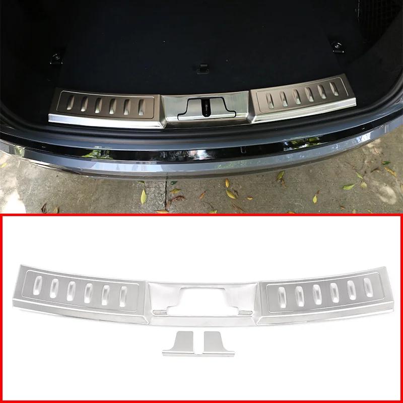

For Land Rover Range Rover Evoque L551 2019-2020 Silver Stainless Steel Rear Bumper Plate Protect Cover Accessories 2 pcs